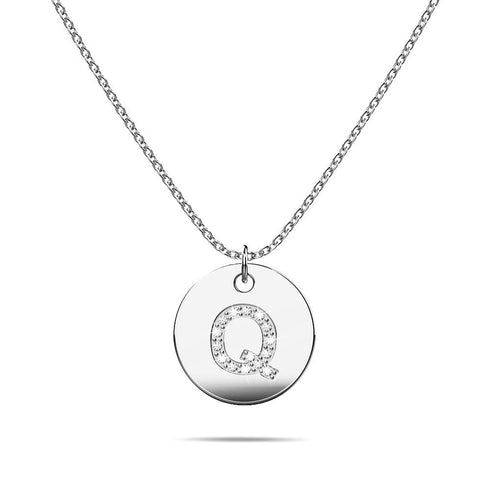 Initials Fabulous Alphabet Letter Necklace White Gold Layered Steel Jewellery